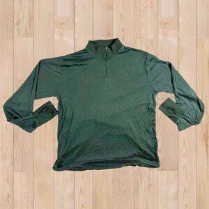 Cabela’s Vintage Quarter Zip Base Layer | Forest Green | Size Large | Made in US
